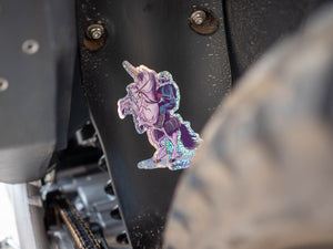 Unicorn Bike Sticker - Sparkly