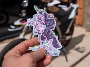 Unicorn Bike Sticker - Sparkly