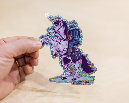 Unicorn Bike Sticker - Sparkly