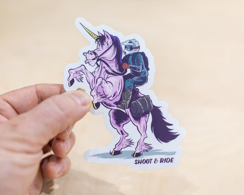 Unicorn Bike Sticker - White