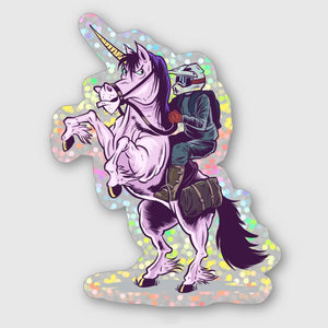 Unicorn Bike Sticker - Sparkly